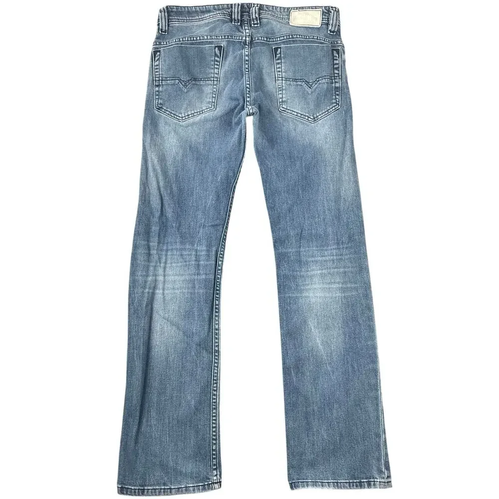 Diesel Safado Regular Slim Straight Button Fly Jeans Y2K Distressed Fade W29 L29
